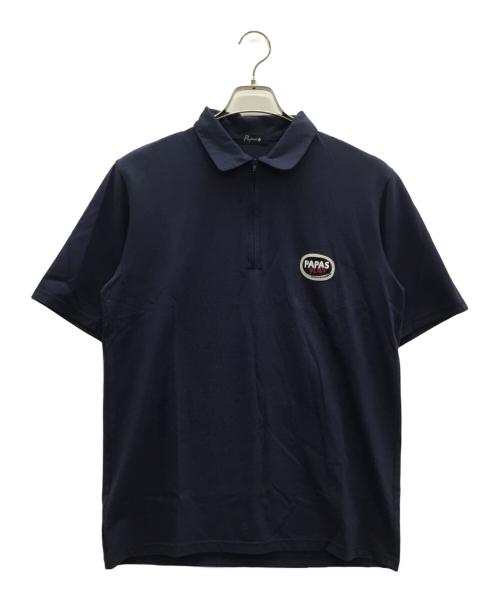 PAPAS（パパス）PAPAS (パパス) ポロシャツ ネイビー サイズ:Mの古着・服飾アイテム