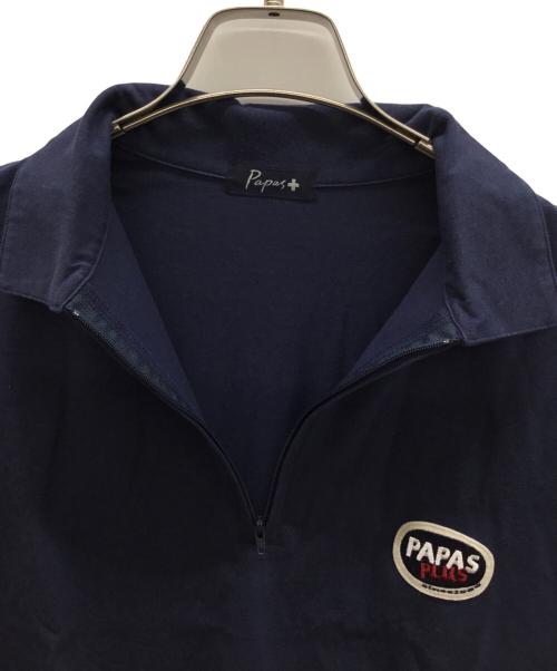 PAPAS（パパス）PAPAS (パパス) ポロシャツ ネイビー サイズ:Mの古着・服飾アイテム