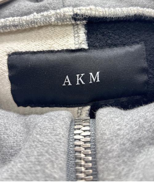 AKM（エーケーエム）AKM (エーケーエム) ジップパーカー グレー×ブラック サイズ:Mの古着・服飾アイテム