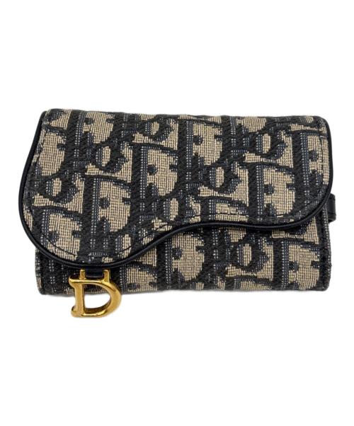 Christian Dior（クリスチャン ディオール）Christian Dior (クリスチャン ディオール) 4連キーケース ネイビー×ベージュの古着・服飾アイテム