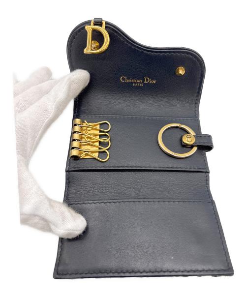 Christian Dior（クリスチャン ディオール）Christian Dior (クリスチャン ディオール) 4連キーケース ネイビー×ベージュの古着・服飾アイテム