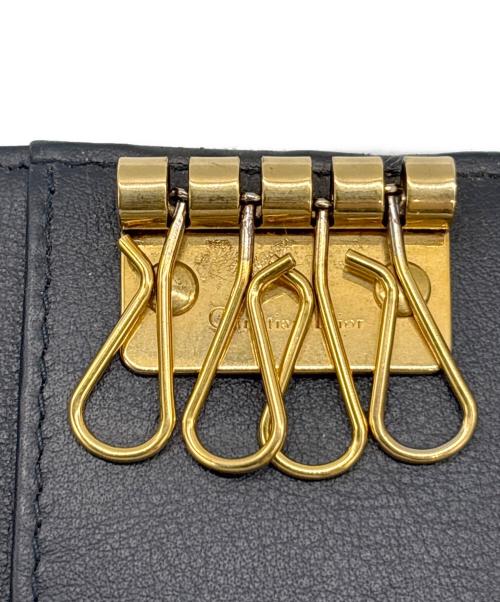 Christian Dior（クリスチャン ディオール）Christian Dior (クリスチャン ディオール) 4連キーケース ネイビー×ベージュの古着・服飾アイテム