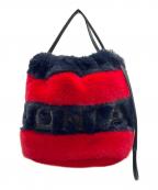 SONIA RYKIELソニア リキエル）の古着「エコファーショルダーバッグ」｜ネイビー×レッド