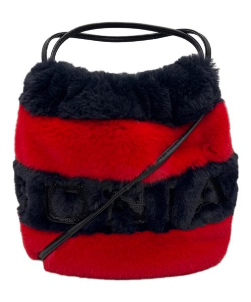 SONIA RYKIEL（ソニア リキエル）SONIA RYKIEL (ソニア リキエル) エコファーショルダーバッグ ネイビー×レッドの古着・服飾アイテム