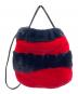 SONIA RYKIEL (ソニア リキエル) エコファーショルダーバッグ ネイビー×レッド：3000円