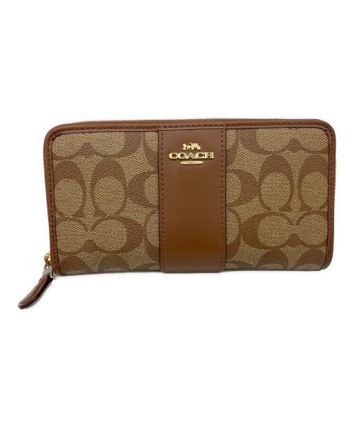 COACH（コーチ）COACH (コーチ) アコーディオン ジップ ウォレット ブラウンの古着・服飾アイテム