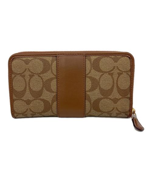 COACH（コーチ）COACH (コーチ) アコーディオン ジップ ウォレット ブラウンの古着・服飾アイテム