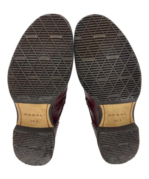 REGAL（リーガル）REGAL (リーガル) ウィングチップレースアップブーツ レッド サイズ:24.5の古着・服飾アイテム