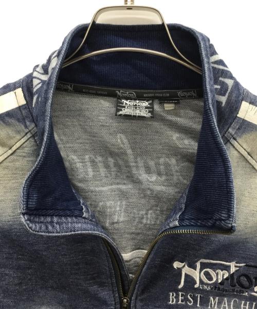 Norton（ノートン）Norton (ノートン) ストレッチカットデニムスタンドジャケット ブルー サイズ:XLの古着・服飾アイテム