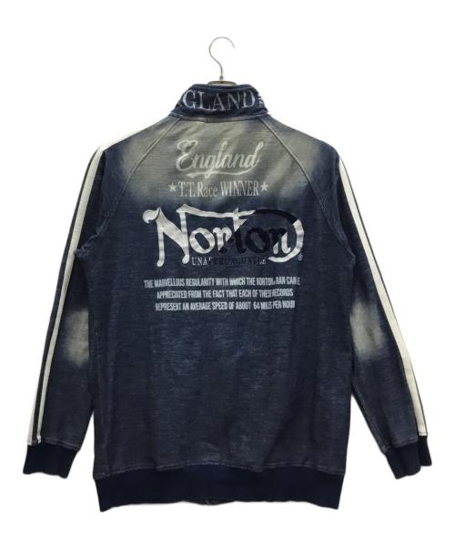 Norton（ノートン）Norton (ノートン) ストレッチカットデニムスタンドジャケット ブルー サイズ:XLの古着・服飾アイテム