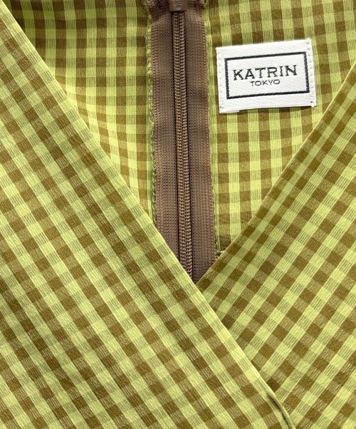 Katrin（カトリン）Katrin (カトリン) ワンピース グリーン×ブラウン サイズ:Sの古着・服飾アイテム