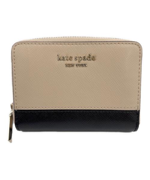 Kate Spade（ケイトスペード）Kate Spade (ケイトスペード) カードケース ベージュ×ブラックの古着・服飾アイテム