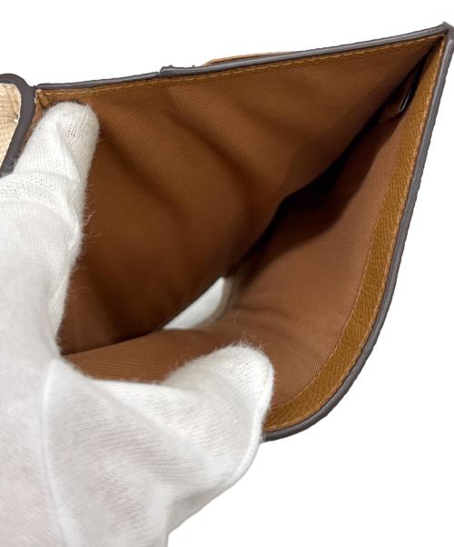 COACH（コーチ）COACH (コーチ) ミディアム コーナー ジップ ウォレット アイボリー×ブラウンの古着・服飾アイテム