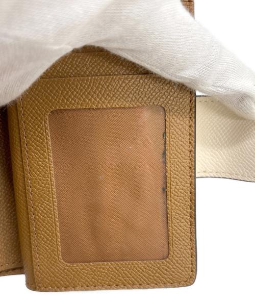 COACH（コーチ）COACH (コーチ) ミディアム コーナー ジップ ウォレット アイボリー×ブラウンの古着・服飾アイテム