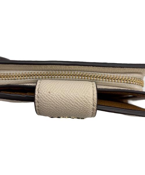 COACH（コーチ）COACH (コーチ) ミディアム コーナー ジップ ウォレット アイボリー×ブラウンの古着・服飾アイテム