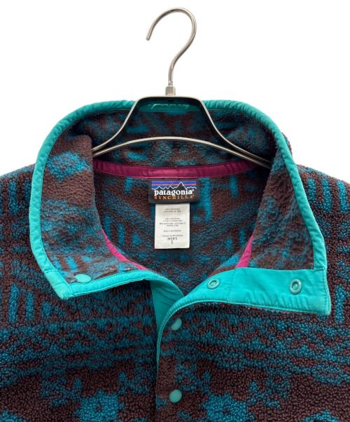 Patagonia（パタゴニア）Patagonia (パタゴニア) フリースジャケット ブラウン×ブルー サイズ:Sの古着・服飾アイテム