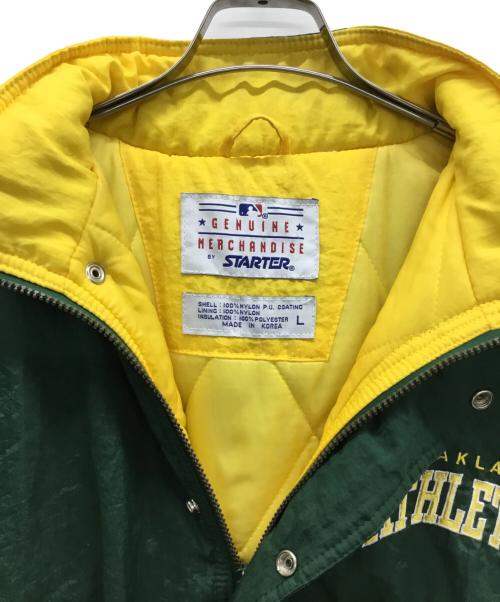 STARTER（スターター）STARTER (スターター) 中綿ジャケット グリーン×イエロー サイズ:Lの古着・服飾アイテム