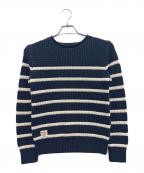 POLO RALPH LAURENポロ・ラルフローレン）の古着「ボーダーセーター」｜ネイビー×ホワイト