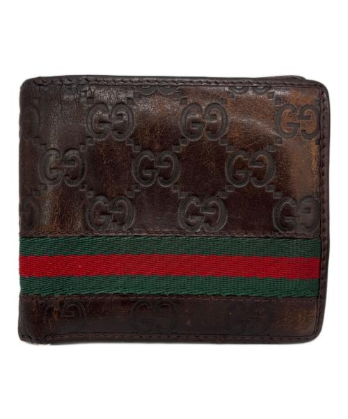 GUCCI（グッチ）GUCCI (グッチ) 3つ折り財布 ブラウンの古着・服飾アイテム
