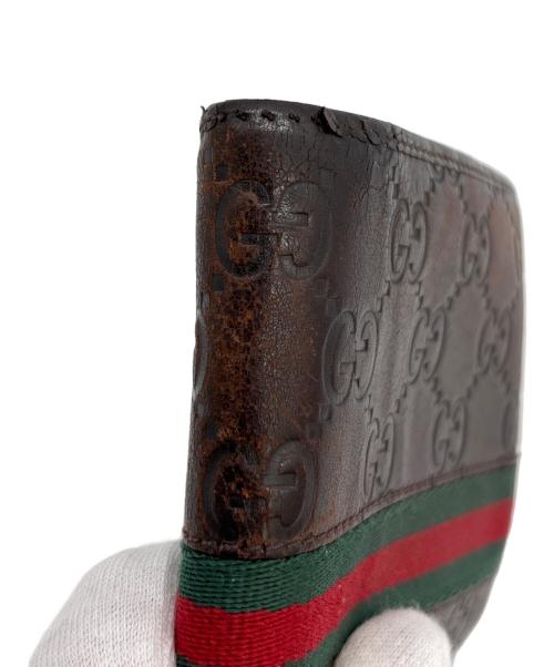 GUCCI（グッチ）GUCCI (グッチ) 3つ折り財布 ブラウンの古着・服飾アイテム