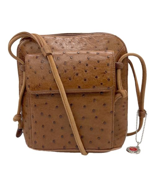 RODANIA（ロダニア）RODANIA (ロダニア) オーストリッチショルダーバッグ ブラウンの古着・服飾アイテム