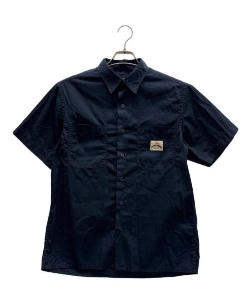 stussy（ステューシー）stussy (ステューシー) 半袖ワークシャツ ネイビー サイズ:Mの古着・服飾アイテム