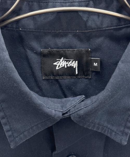 stussy（ステューシー）stussy (ステューシー) 半袖ワークシャツ ネイビー サイズ:Mの古着・服飾アイテム