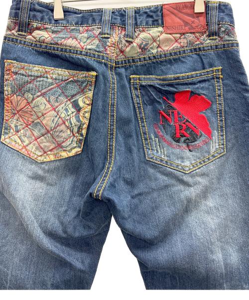 錦（ニシキ）錦 (ニシキ) エヴァンゲリオン (エヴァンゲリオン) 刺繍デニムパンツ インディゴ サイズ:32の古着・服飾アイテム