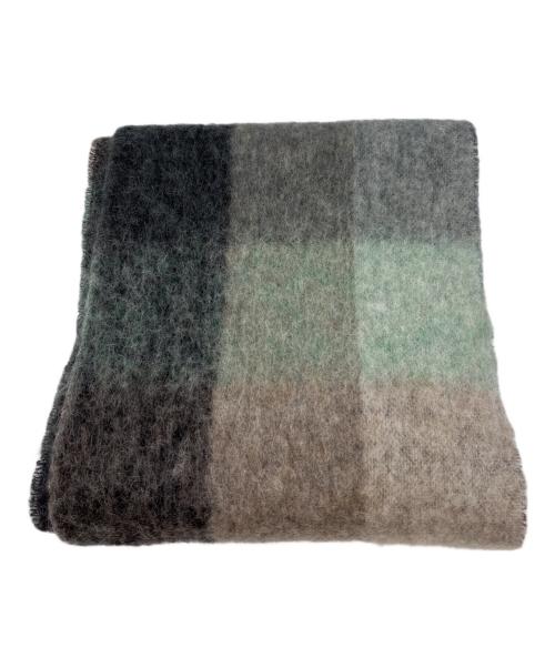 Acne studios（アクネ ストゥディオス）Acne studios (アクネ ストゥディオス) モヘアチェックマフラー グレー×ブラックの古着・服飾アイテム