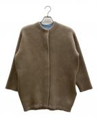 ELENDEEKエレンディーク）の古着「ラクーンミックスダブルカーディガン」｜グレー×ブルー