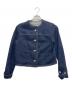 anuans（アニュアンス）の古着「ノーカラーデニムジャケット」｜ブルー