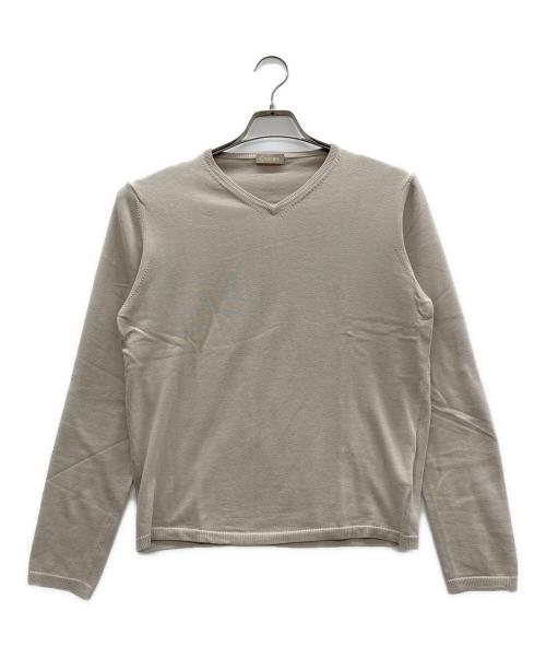 Cruciani（クルチアーニ）Cruciani (クルチアーニ) Vネックニット ベージュ サイズ:46の古着・服飾アイテム