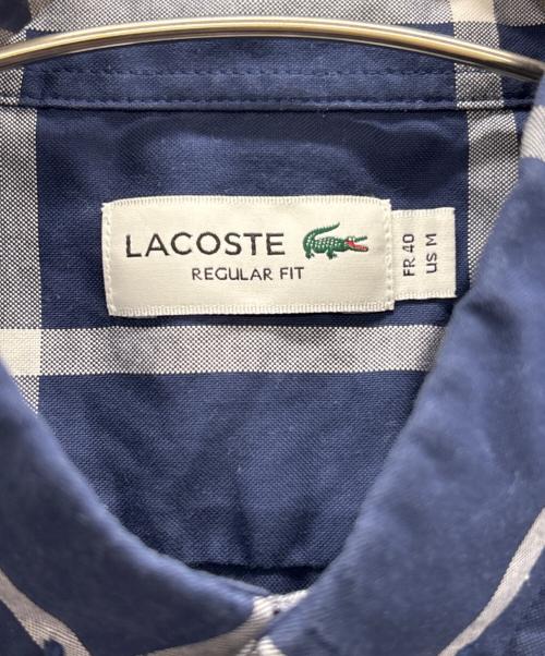 LACOSTE（ラコステ）LACOSTE (ラコステ) 半袖ボタンダウンシャツ ネイビー サイズ:US Mの古着・服飾アイテム
