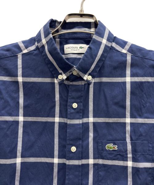 LACOSTE（ラコステ）LACOSTE (ラコステ) 半袖ボタンダウンシャツ ネイビー サイズ:US Mの古着・服飾アイテム