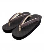 菱屋謹製ヒシヤキンセイ）の古着「カフェ草履」｜ネイビー×ブラック