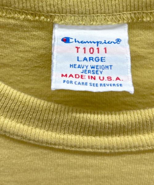 Champion（チャンピオン）Champion (チャンピオン) クルーネックTシャツ ペールイエロー サイズ:Lの古着・服飾アイテム