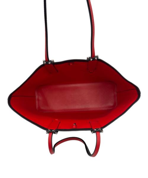 Christian Louboutin（クリスチャン・ルブタン）Christian Louboutin (クリスチャン・ルブタン) スタッズトートバッグ ブラック×レッドの古着・服飾アイテム