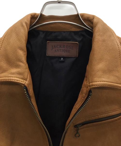 JACKROSE（ジャックローズ）JACKROSE (ジャックローズ) シングルライダースジャケット ブラウン サイズ:3の古着・服飾アイテム