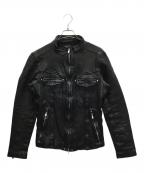 cathy janeキャシージェーン）の古着「レザージャケット」｜ブラック