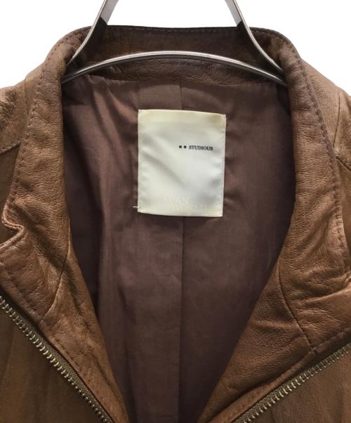 STUDIOUS（ステュディオス）STUDIOUS (ステュディオス) レザージャケット ブラウン サイズ:Mの古着・服飾アイテム