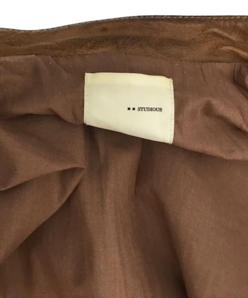 STUDIOUS（ステュディオス）STUDIOUS (ステュディオス) レザージャケット ブラウン サイズ:Mの古着・服飾アイテム