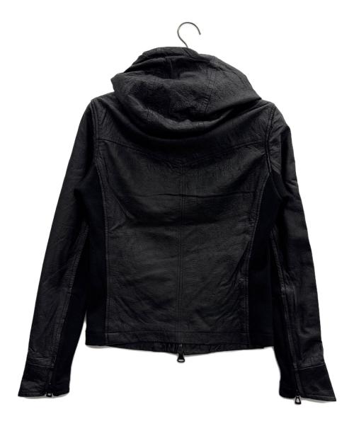 BUFFALO BOBS（バッファローボブズ）BUFFALO BOBS (バッファローボブズ) フード付きレザージャケット ブラック サイズ:2の古着・服飾アイテム