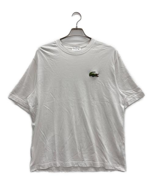 LACOSTE（ラコステ）LACOSTE (ラコステ) シェニールワニロゴルーズフィットTシャツ ホワイト サイズ:Lの古着・服飾アイテム