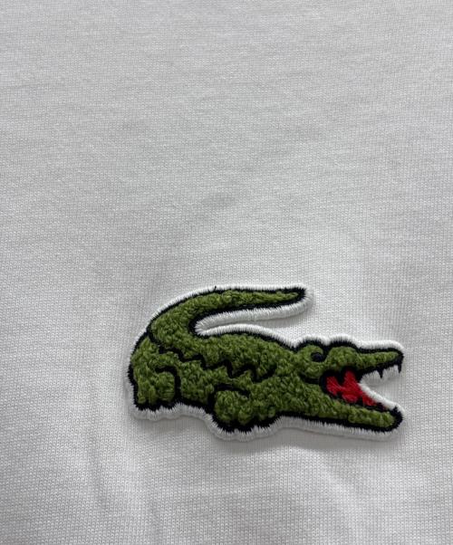 LACOSTE（ラコステ）LACOSTE (ラコステ) シェニールワニロゴルーズフィットTシャツ ホワイト サイズ:Lの古着・服飾アイテム
