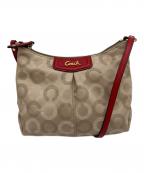 COACHコーチ）の古着「ショルダーバッグ」｜ベージュ×レッド