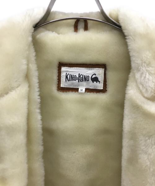 KINO KINO Saurus（キノサウルス）KINO KINO Saurus (キノサウルス) ムートンジャケット ブラウン×ホワイト サイズ:Mの古着・服飾アイテム