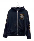 VANSONバンソン）の古着「ジップパーカー」｜ブラック