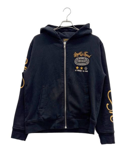 VANSON（バンソン）VANSON (バンソン) ジップパーカー ブラック サイズ:Lの古着・服飾アイテム