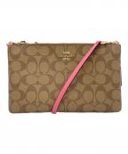 COACHコーチ）の古着「ショルダーバッグ」｜ブラウン×ピンク