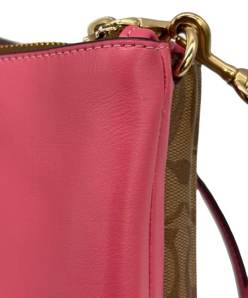 COACH（コーチ）COACH (コーチ) ショルダーバッグ ブラウン×ピンクの古着・服飾アイテム